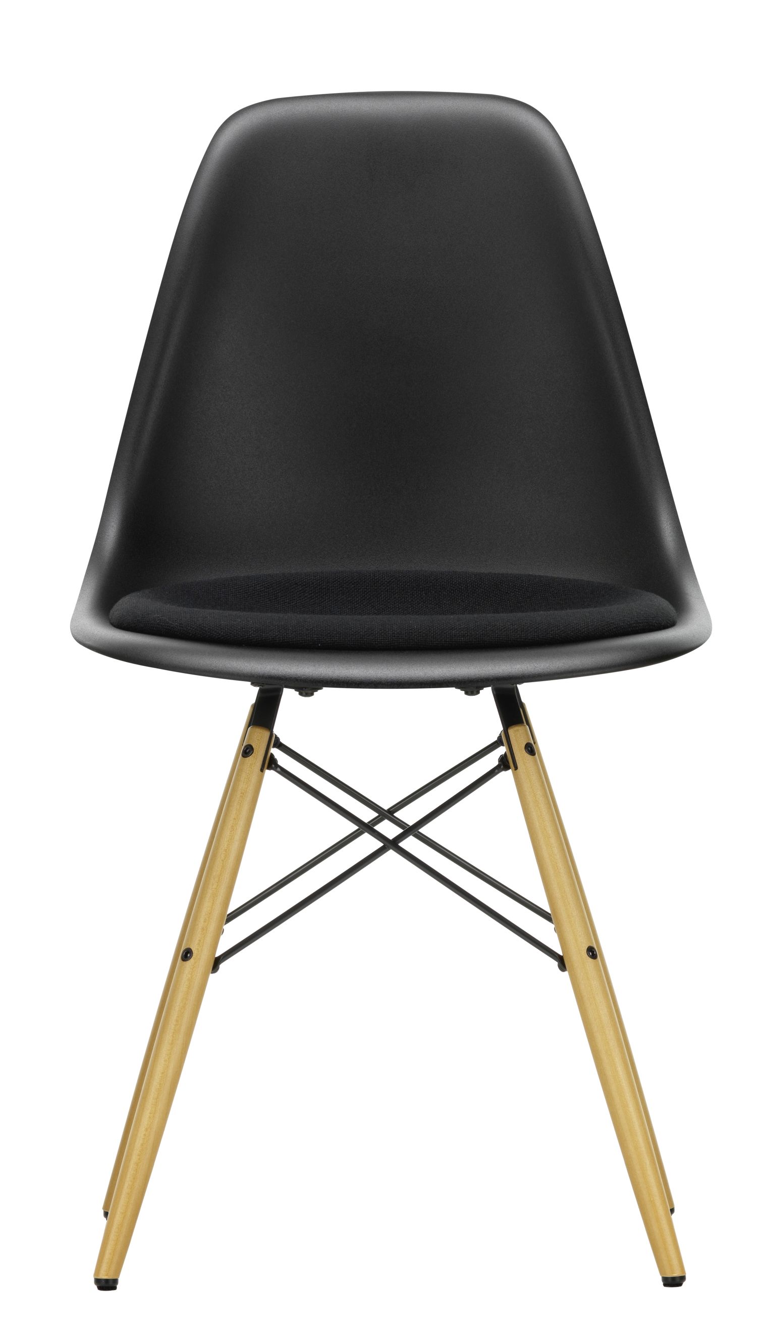 Eames Plastic Side Chair DSW Chaise Vitra Érable jaunâtre-Noir profond