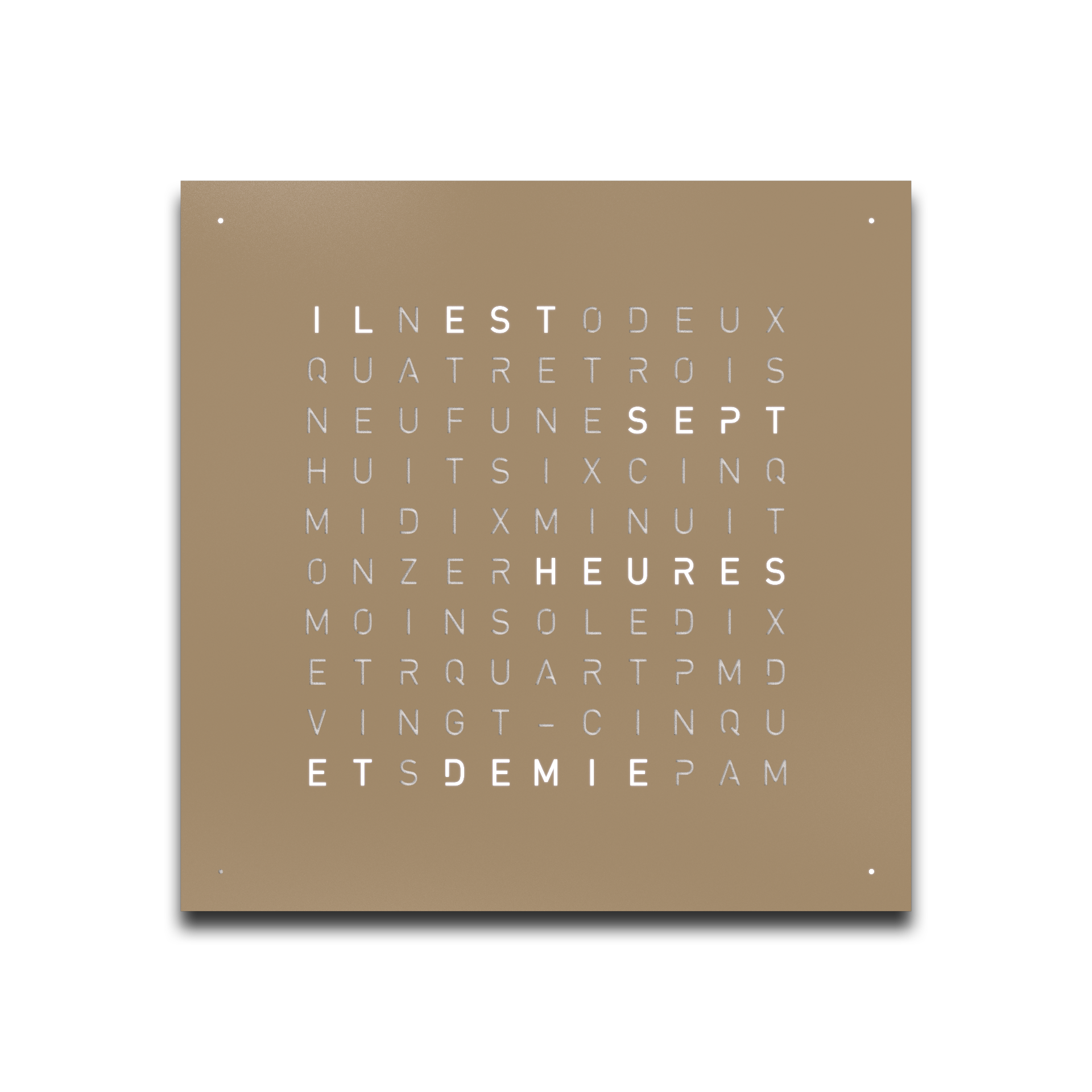 Cache avant pour l'horloge murale Earth 45 Français QLOCKTWO