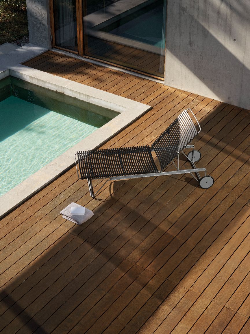 Click Chaise Longue ajustable Bain de soleil extérieur HOUE