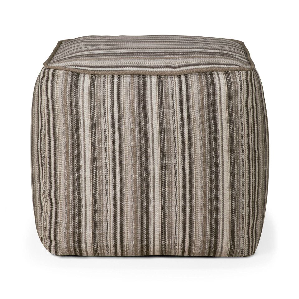 Pouf d'extérieur Zahara gris à rayures Ethnicraft