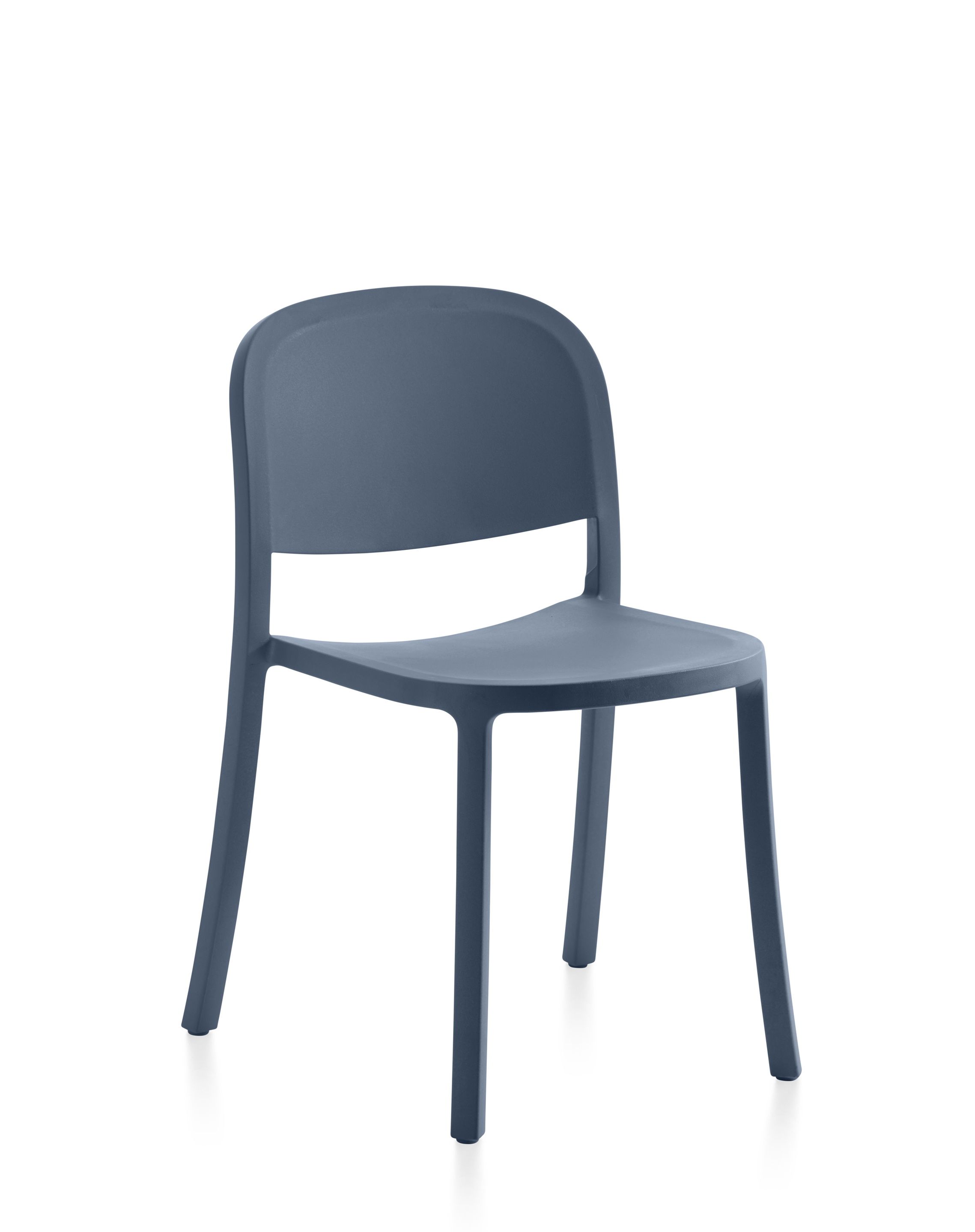 1 Inch Reclaimed chaise empilable Bleu Emeco