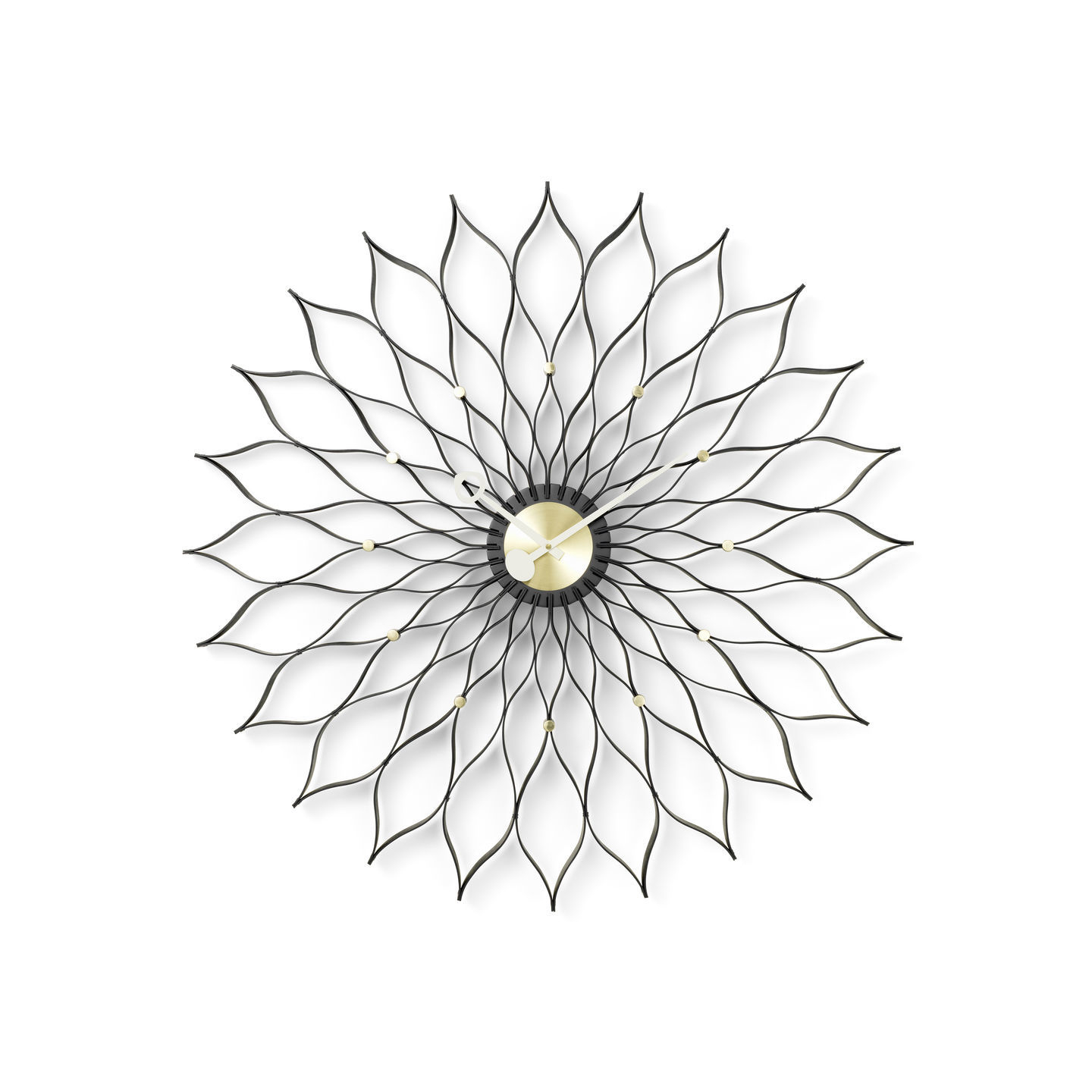 Sunflower Clock Horloge Murale Vitra Frêne noir / Laiton