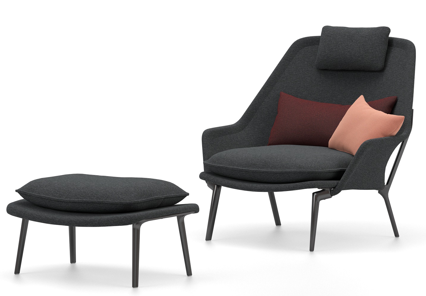 Slow Chair & Ottoman Fauteuil en tissu Vitra 