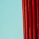 Verre Aigue-marine et vert / Cordon rouge orangé et noir