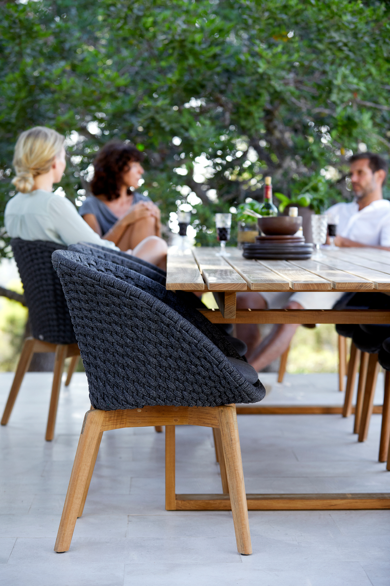 Peacock Outdoor Sessel Rope Cane-Line dunkelgrau