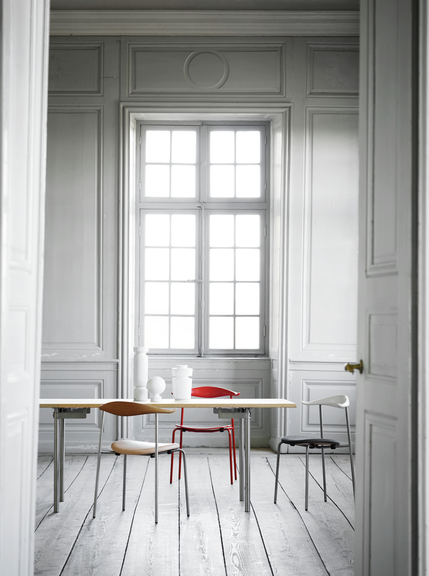 CH88T Chaise piètement acier inoxydable Carl Hansen & Søn
