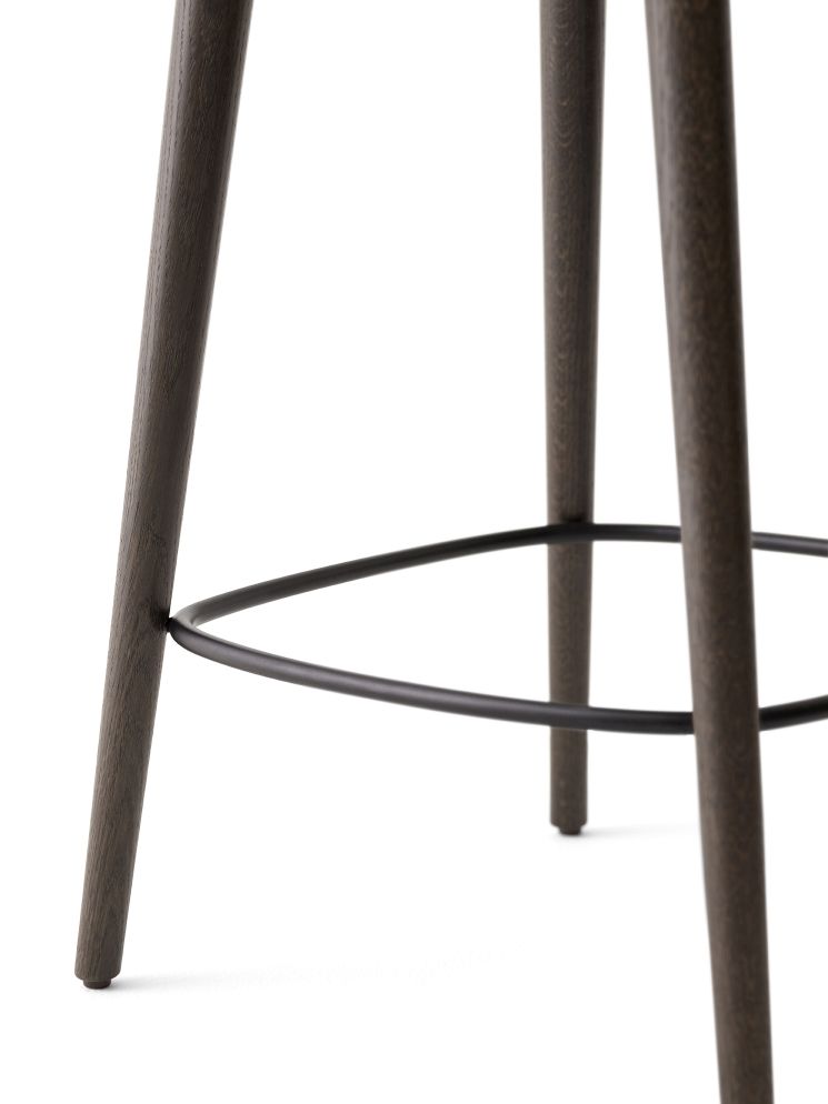 Lodge Tabouret de bar chêne foncé / cuir brun foncé Vipp