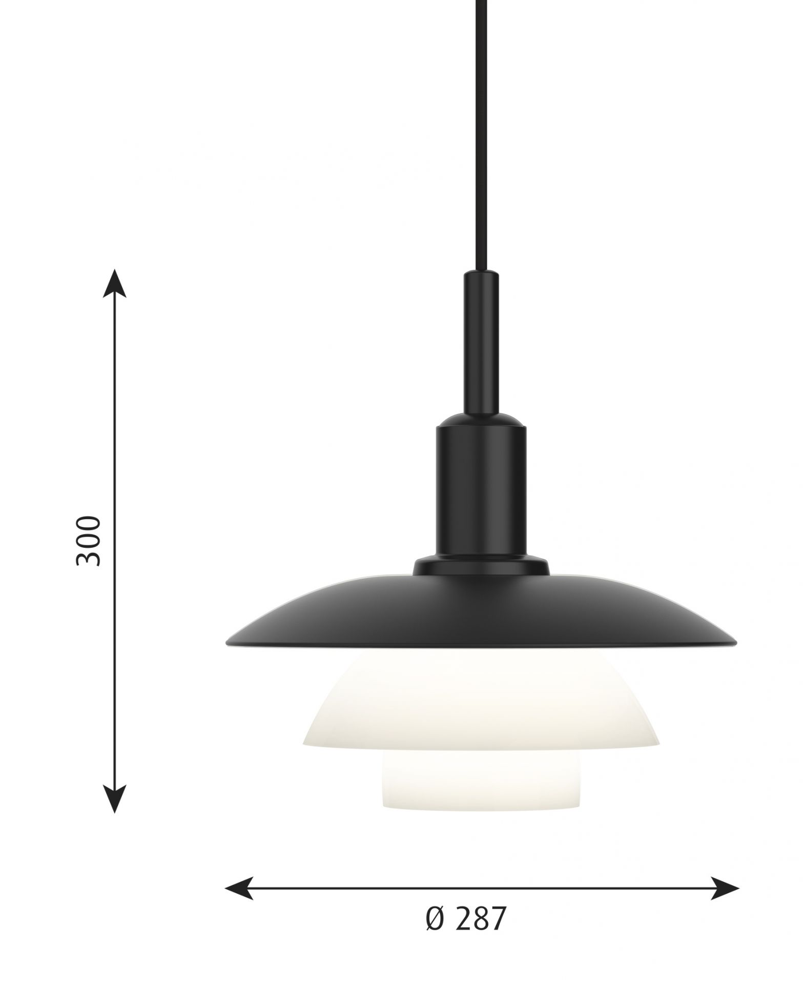 PH 5/5 Pendant light Lampe à suspendre NOIR / VERRE Louis Poulsen OFFRE SPECIALE