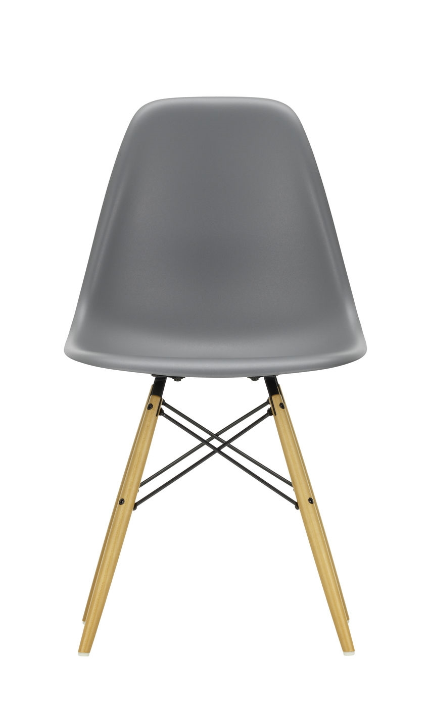 Eames Plastic Side Chair DSW Chaise Vitra Érable jaunâtre-Granite-gris