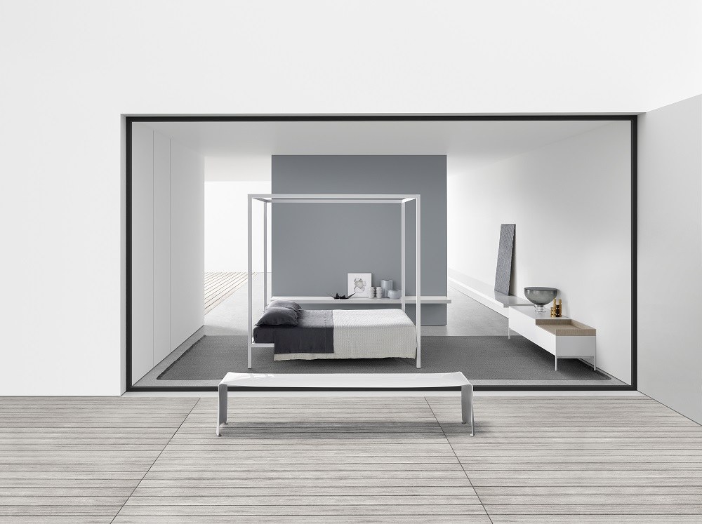 Aluminium Bed Lit à baldaquin MDF Italia