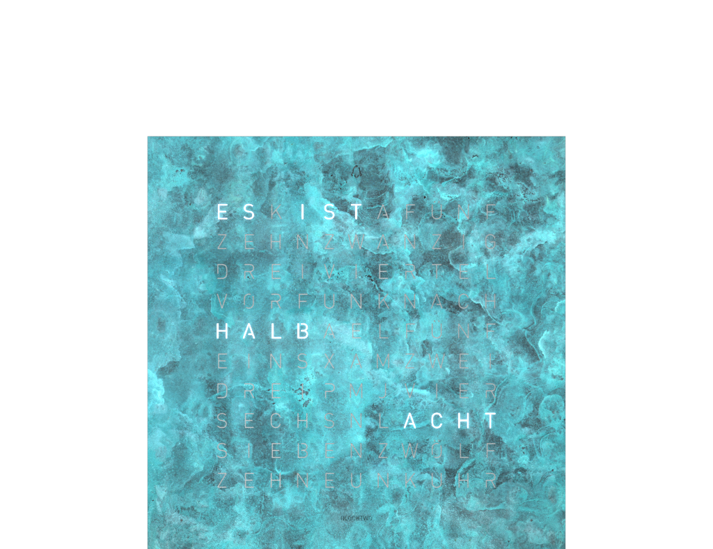 Cache avant pour l'horloge de table Earth 13.5 Allemande QLOCKTWO