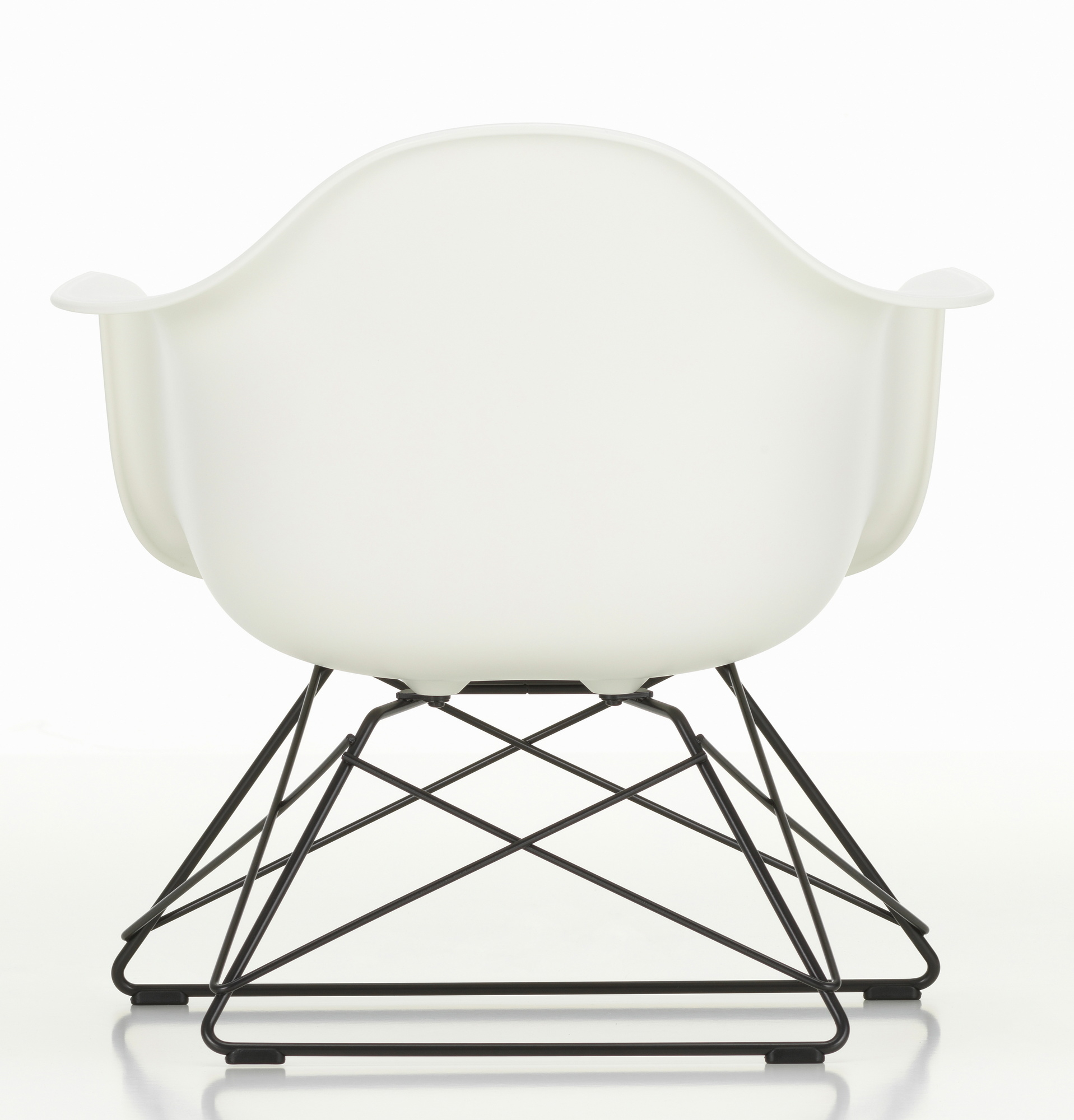 Eames Plastic Arm Chair LAR Chaise Vitra Blanc - Chromé