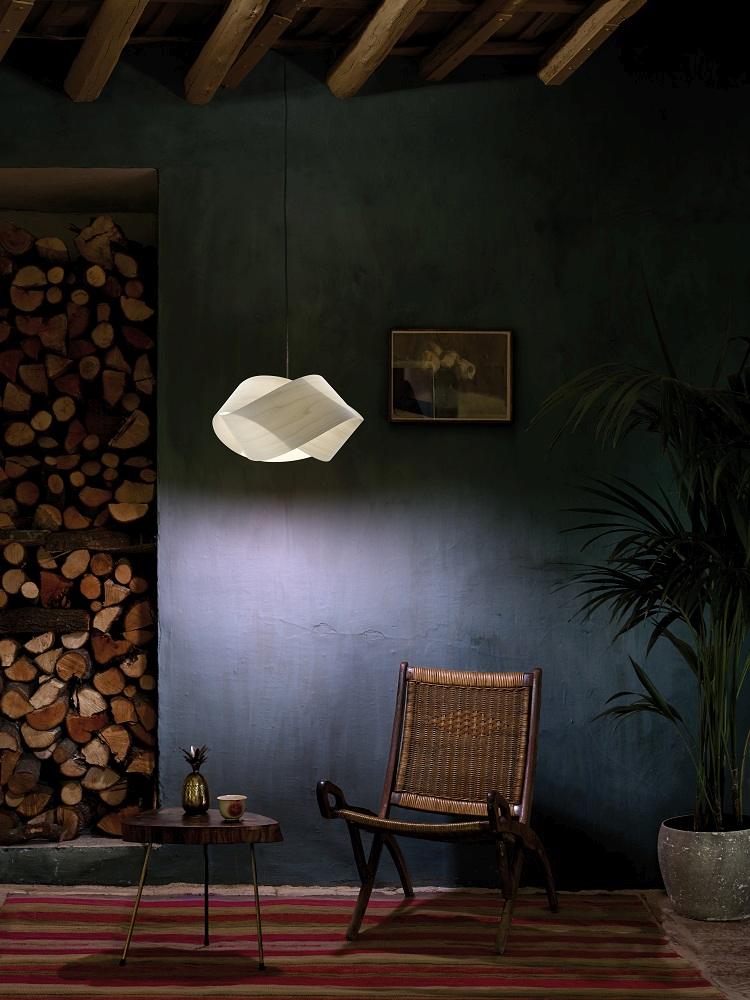 Nut Suspension Lampe suspendue Câble et baldaquin en noir Abat-jour en orange LZF Lamps