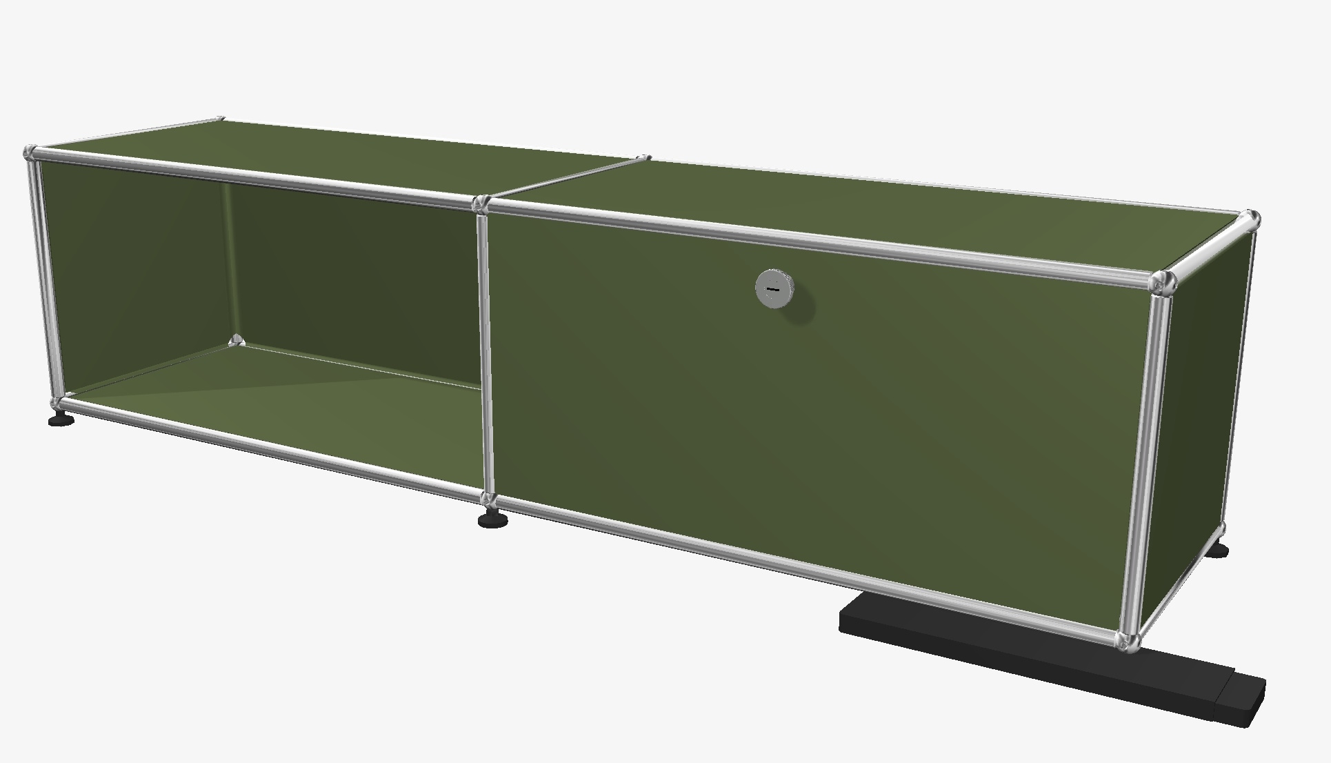E Sideboard TV/Hi-Fi-meubles avec lumière dimmable USM Haller Vert olive