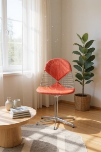 DKL-2 Wire Chair chaise avec assise et dossier rembourrés Vitra 