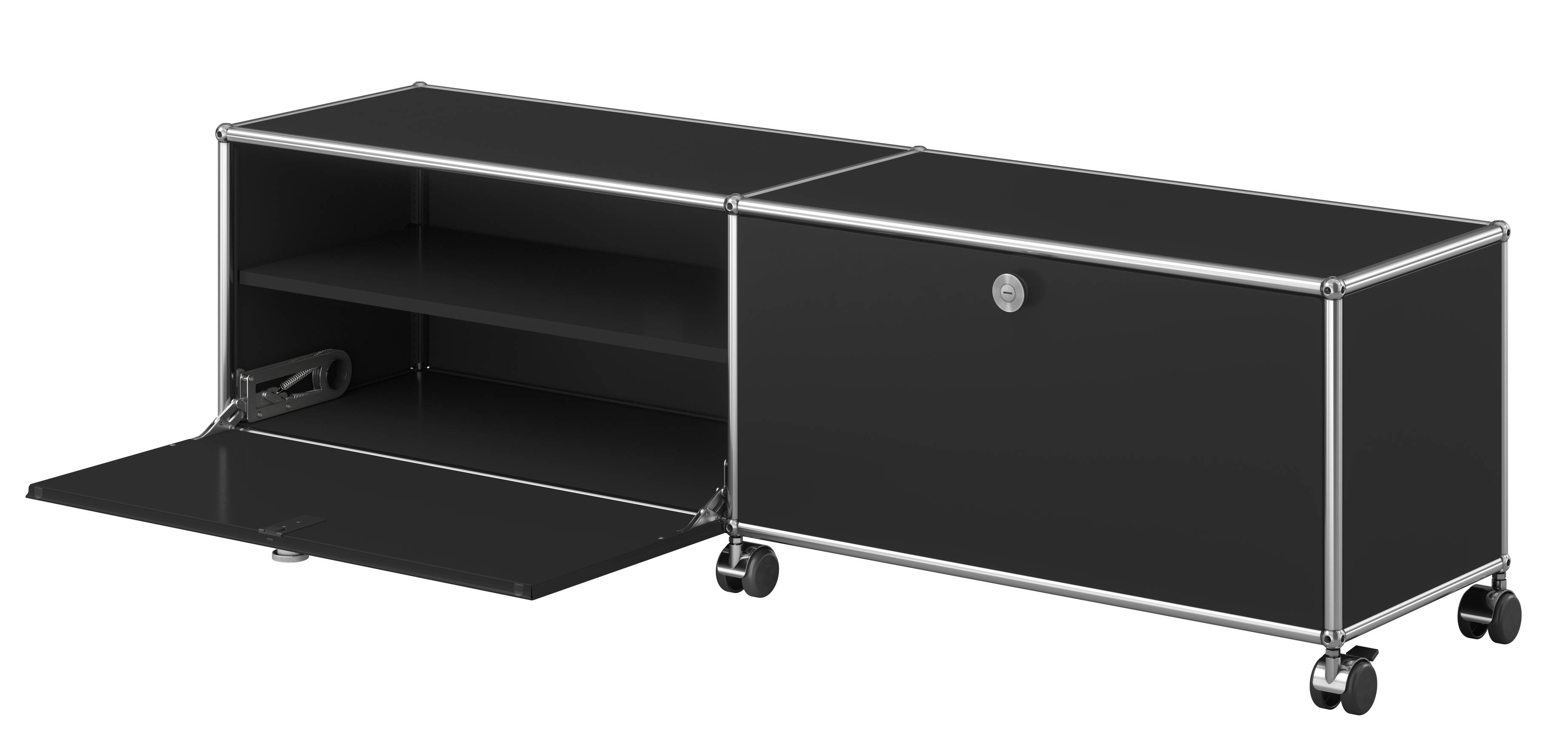 USM Haller Lowboard sur roulettes avec 2 portes pliantes