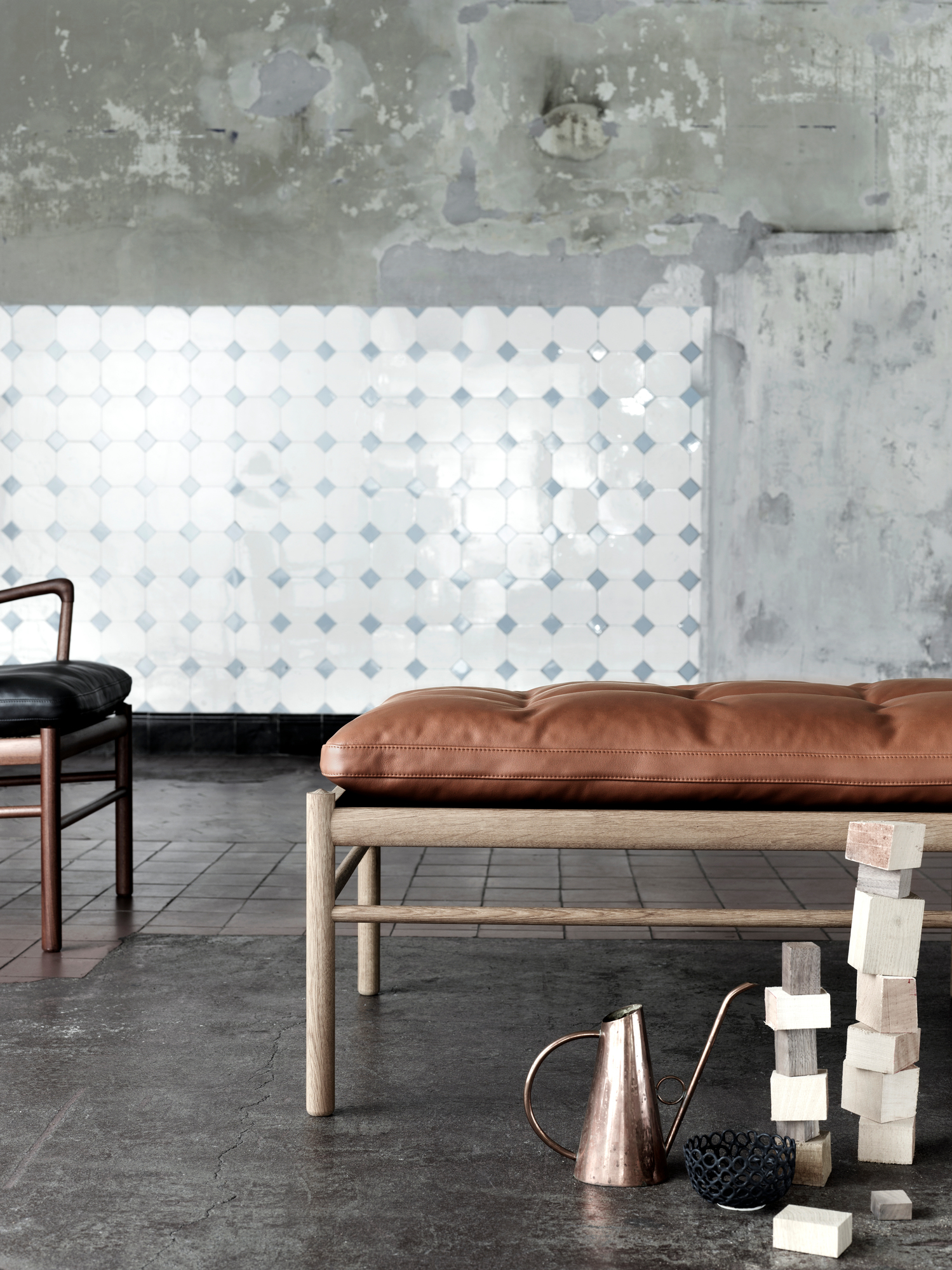 OW150 Daybed Lit de repos Carl Hansen &amp; Søn Cuir brun Sif 95