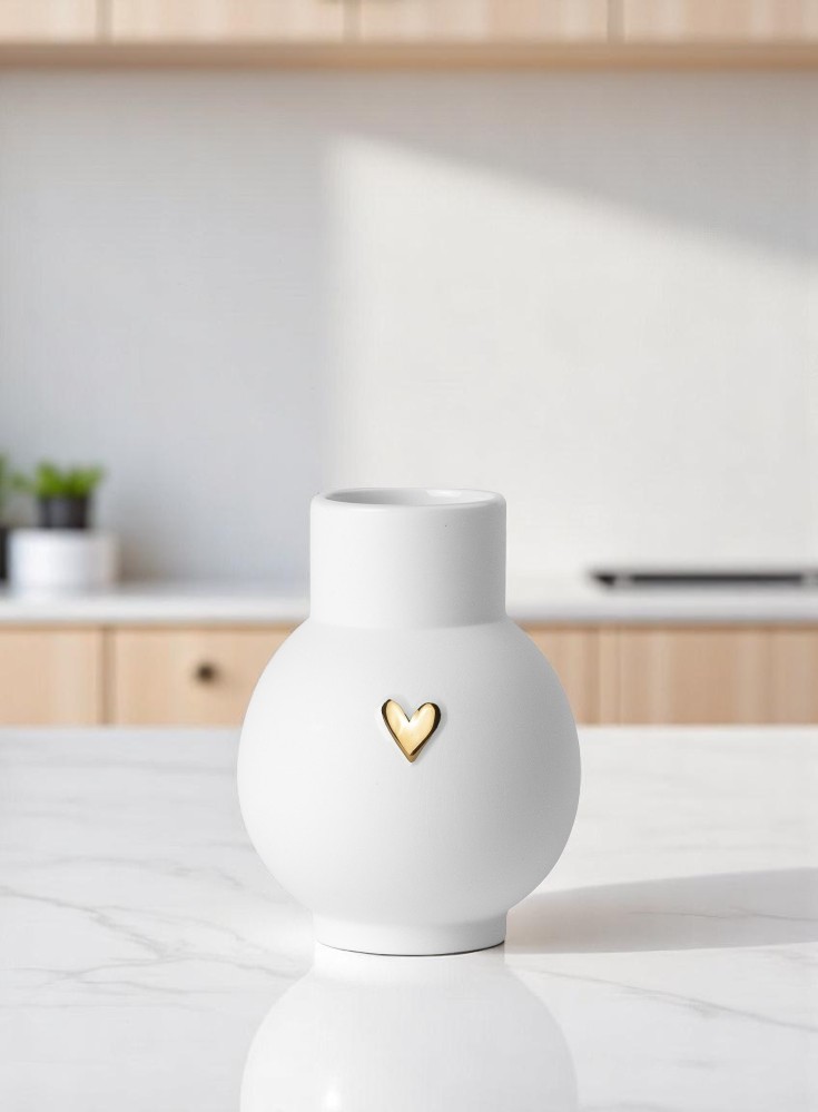 Lovely Mini vase boule coeur or Roues