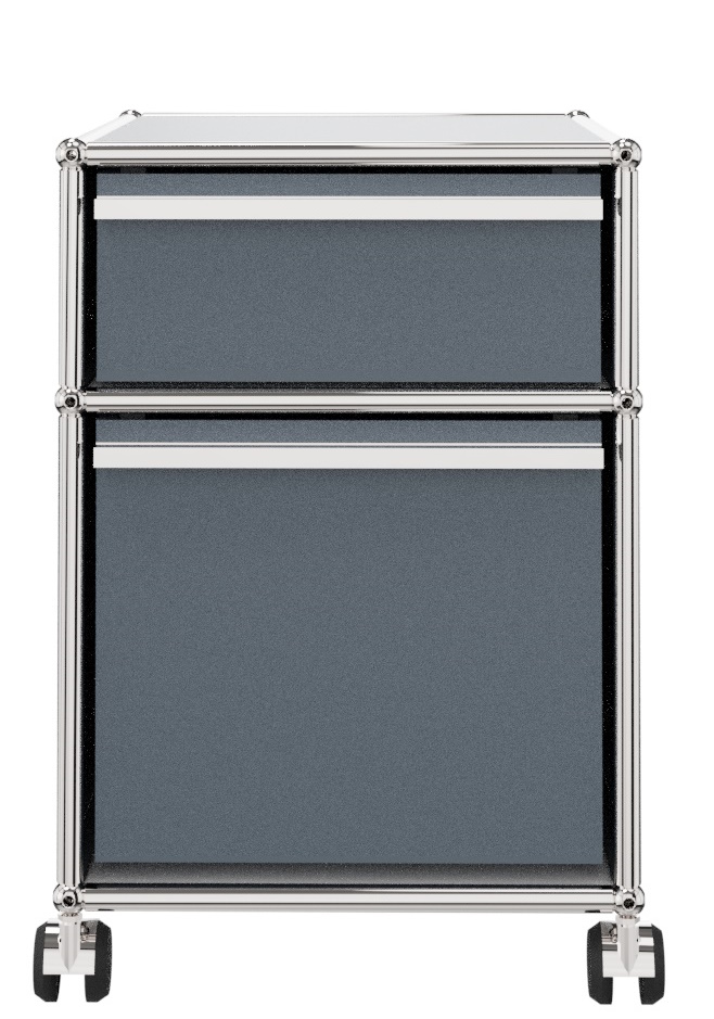 USM Haller Rollcontainer mit Hängeregistratur – mittelgrau