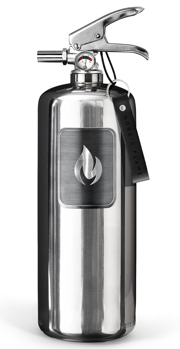 Extincteur Steel Edition 2 kg acier inoxydable poli Nordic Flame OFFRE SPECIALE