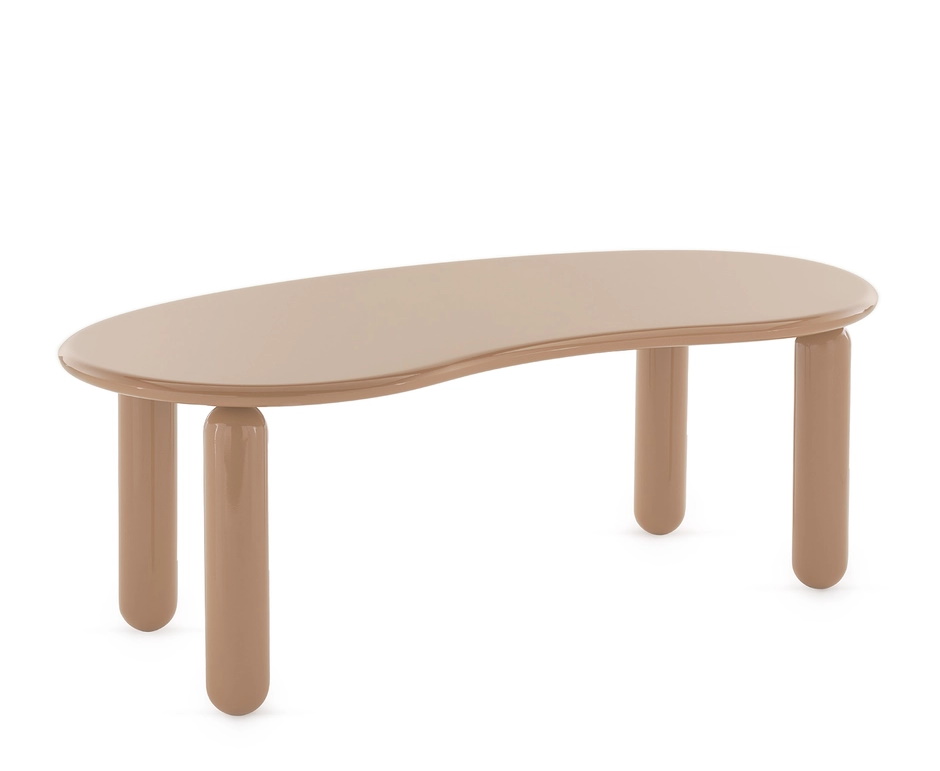 Undique Couchtisch von Kartell in Puder: Moderner, organischer Wohnzimmertisch mit abgerundeten Beinen.