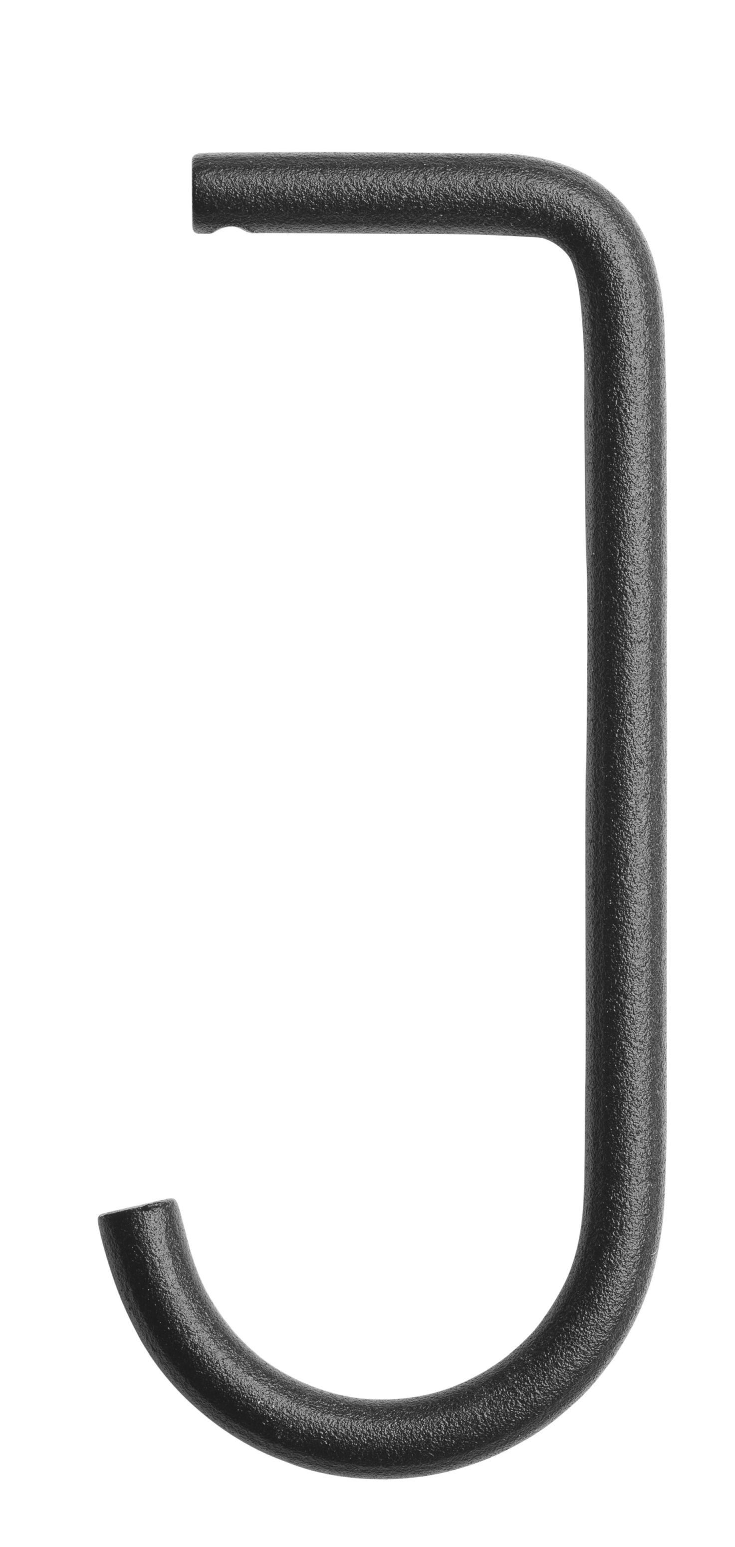 Schwarzer Einzelhaken für String Regal, Zubehör für Metallregale, 5er Pack, Detailaufnahme.