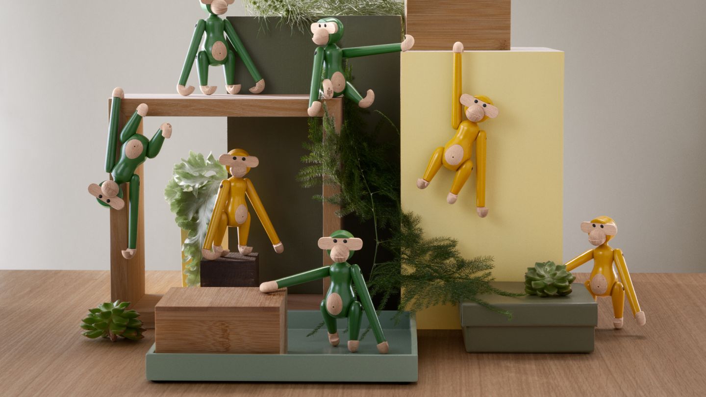 Singe Mini coloré Kay Bojesen Vert Vintage