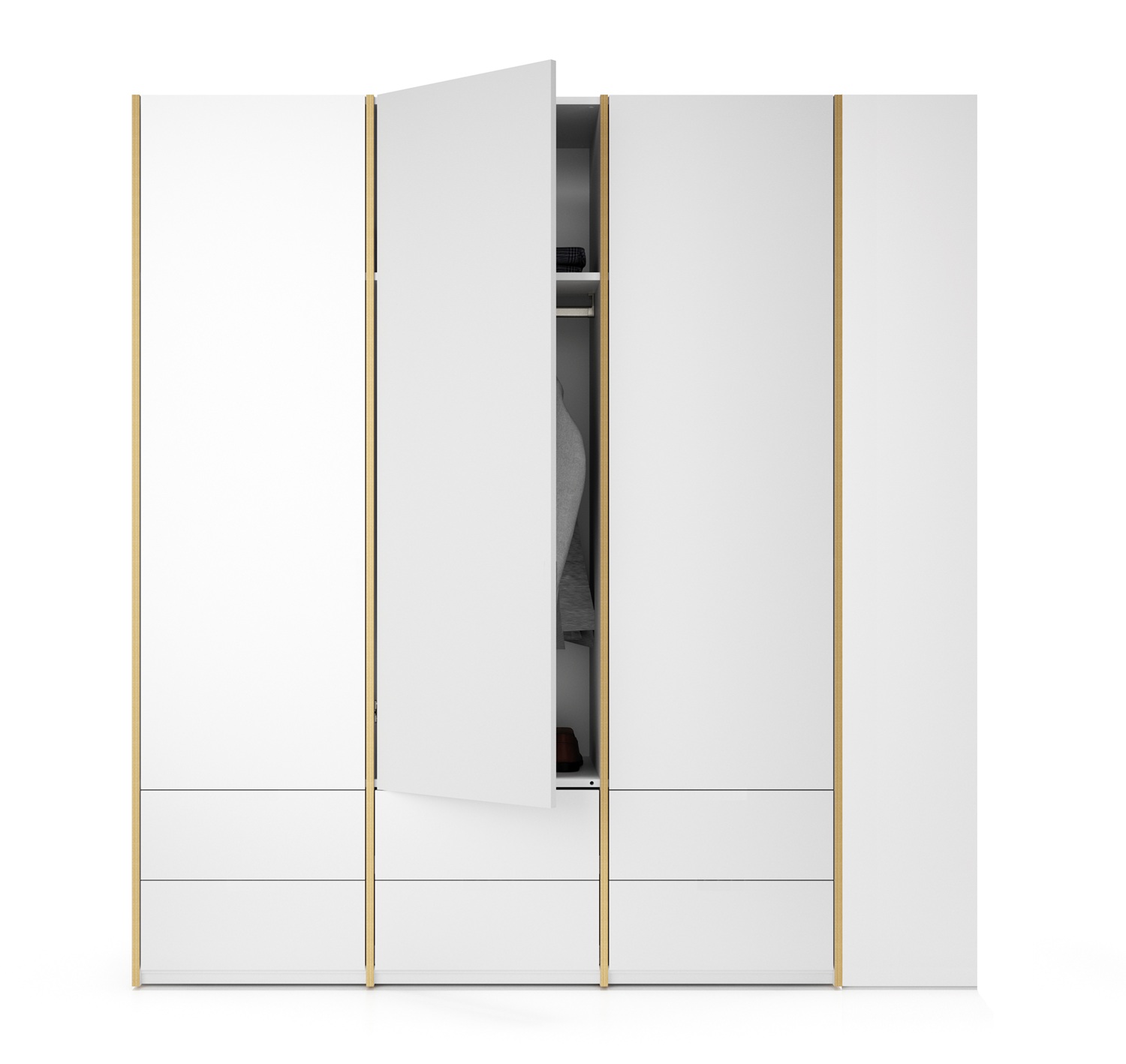 MODULAR PLUS Armoire combinée avec étagère annexe à droite L 212,2 cm Müller Möbelwerkstätten