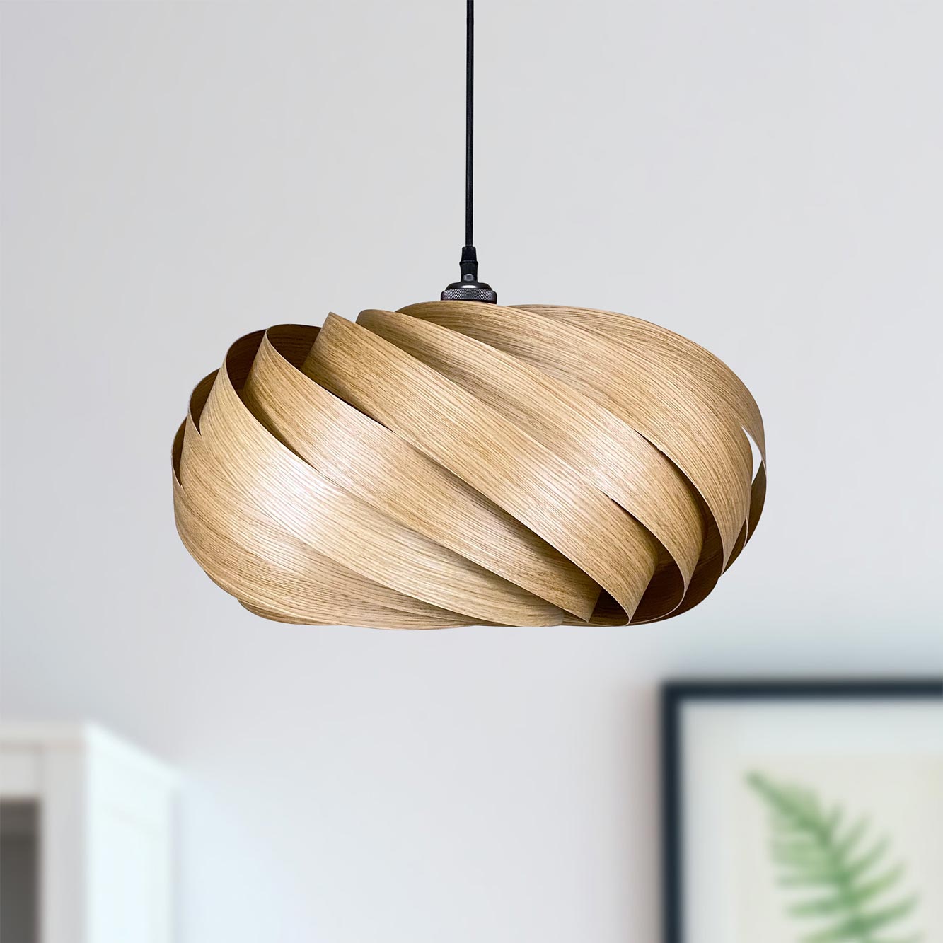 Quiescenta Lampe à suspendre Ø45 cm Chêne Gofurnit