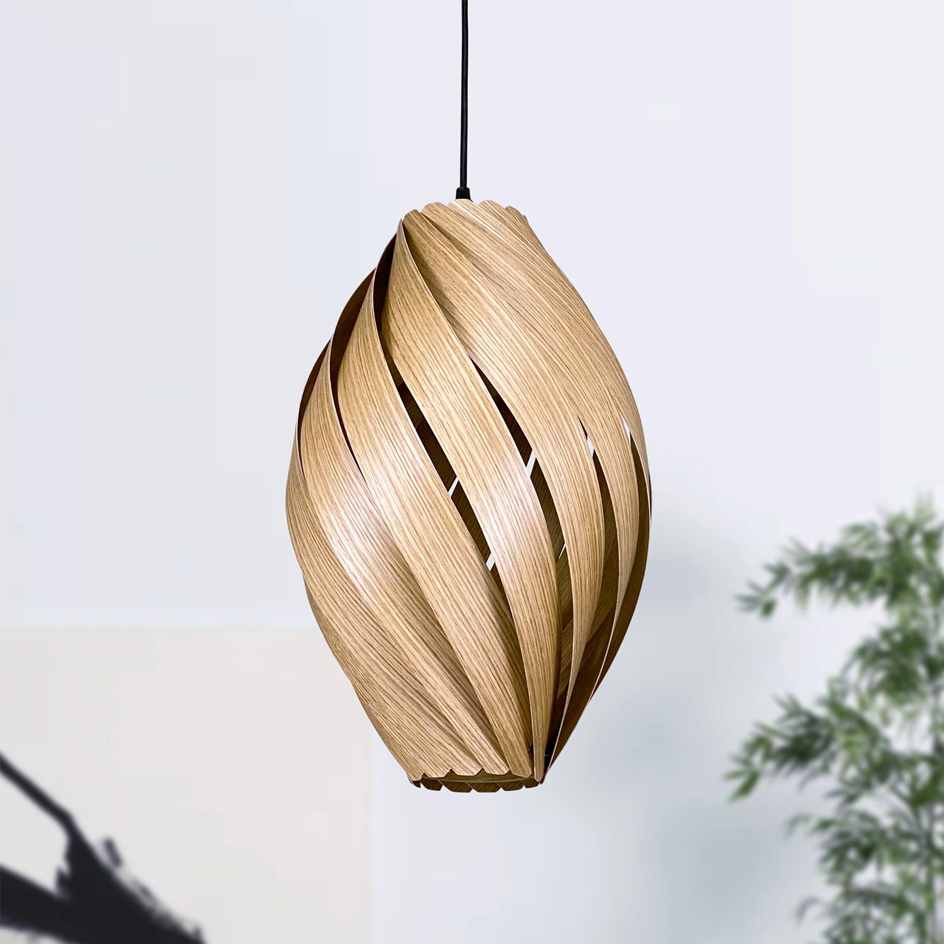 Ardére Lampe à suspendre arrondi Chêne Gofurnit