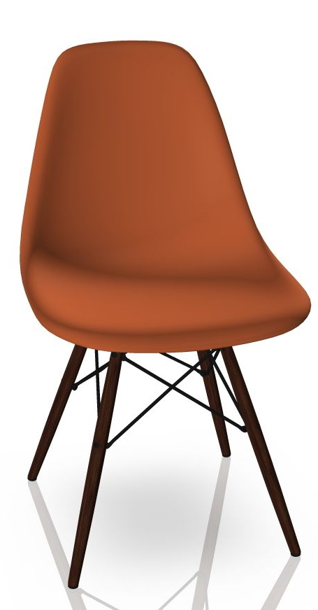 Eames Plastic Side Chair DSW Chaise Vitra Érable sombre - rouille orange