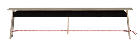 Langer Max banc 180 cm noir cord rouge Nils Holger Moormann