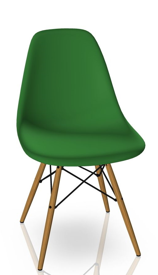 Eames Plastic Side Chair DSW Chaise Vitra Frêne couleur miel - Vert
