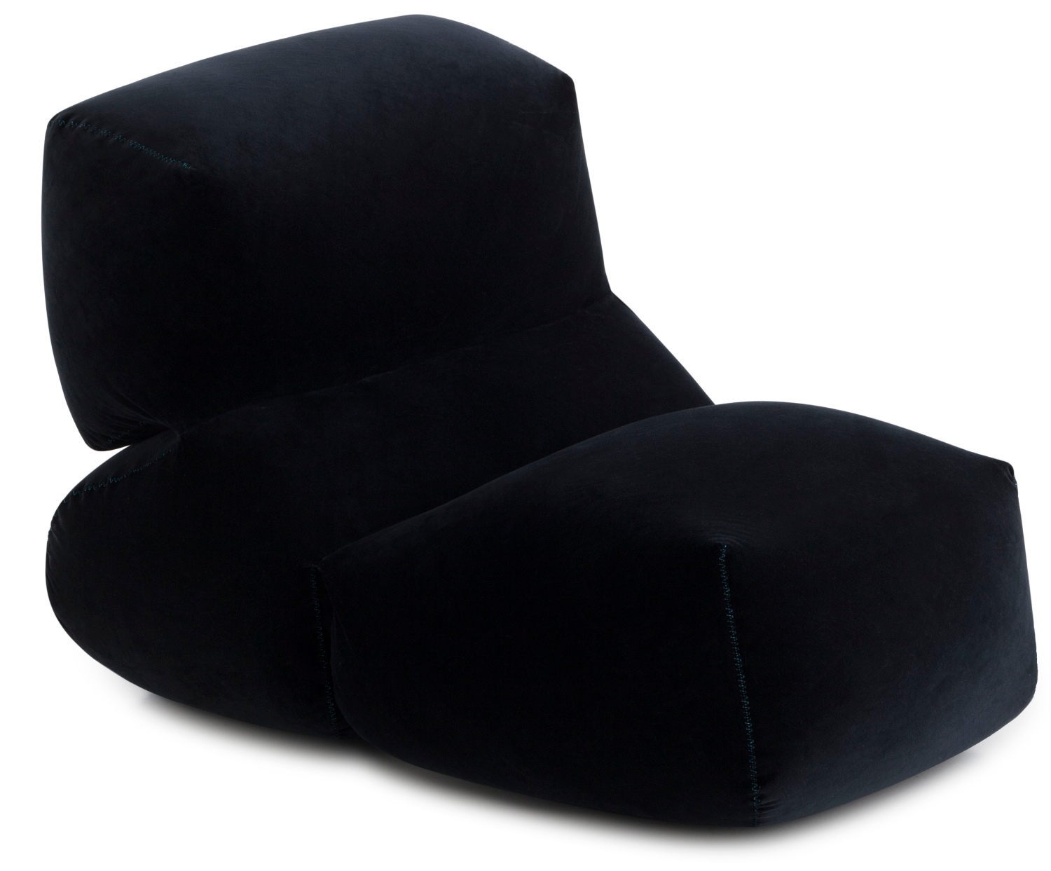 Dunkelblaues Grapy Sitzkissen aus Samt, bequemes Loungemöbel für Wohnzimmer und Entspannung, modernes Design.