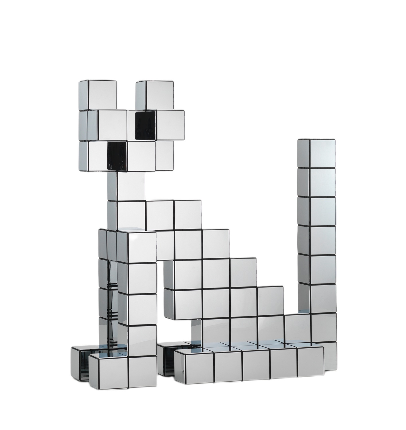 Panton Cubes Cat Chrome Sculpture Vitra