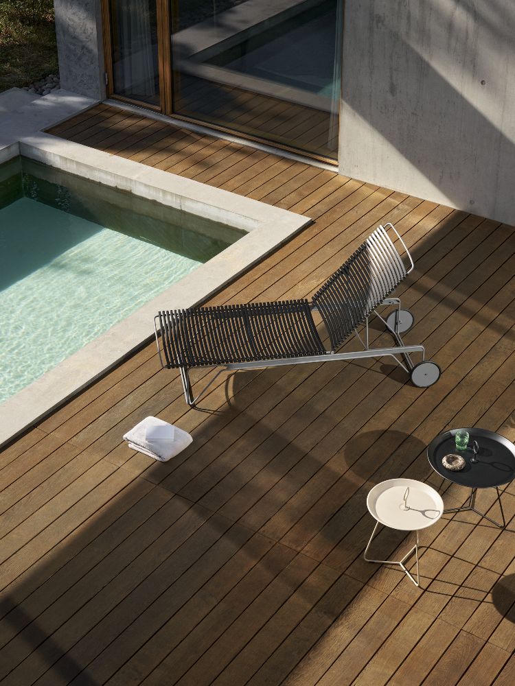 Click Chaise Longue ajustable Bain de soleil extérieur HOUE