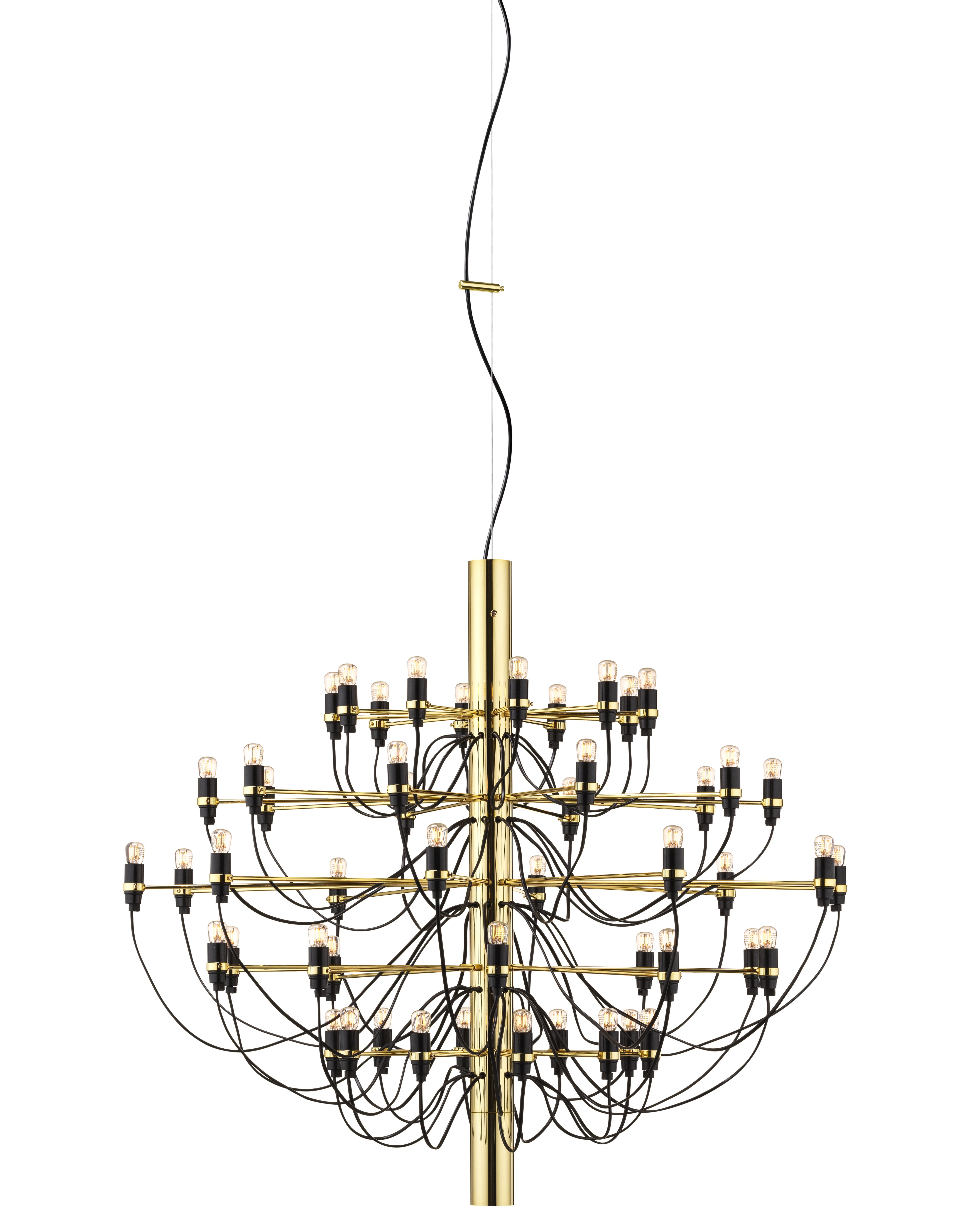2097/50 Lustre en laiton avec ampoules claires Flos