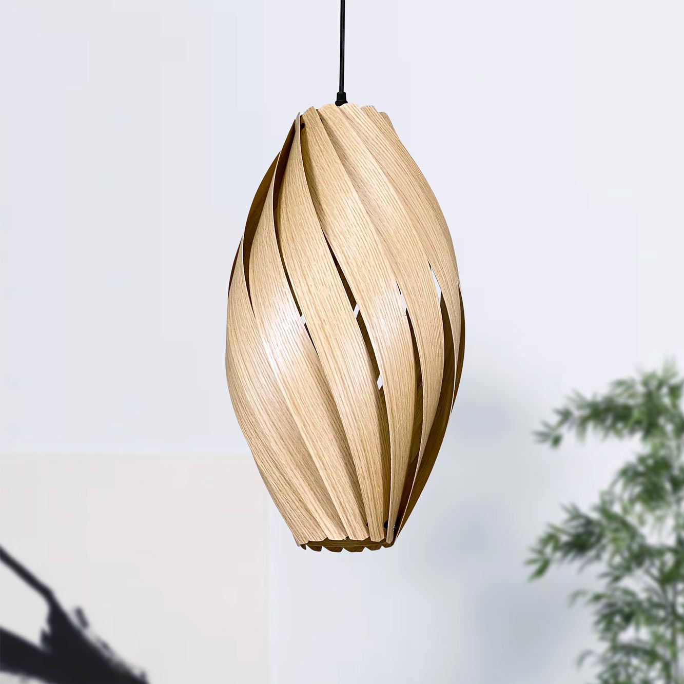 Ardére Lampe à suspendre allongée Chêne Gofurnit