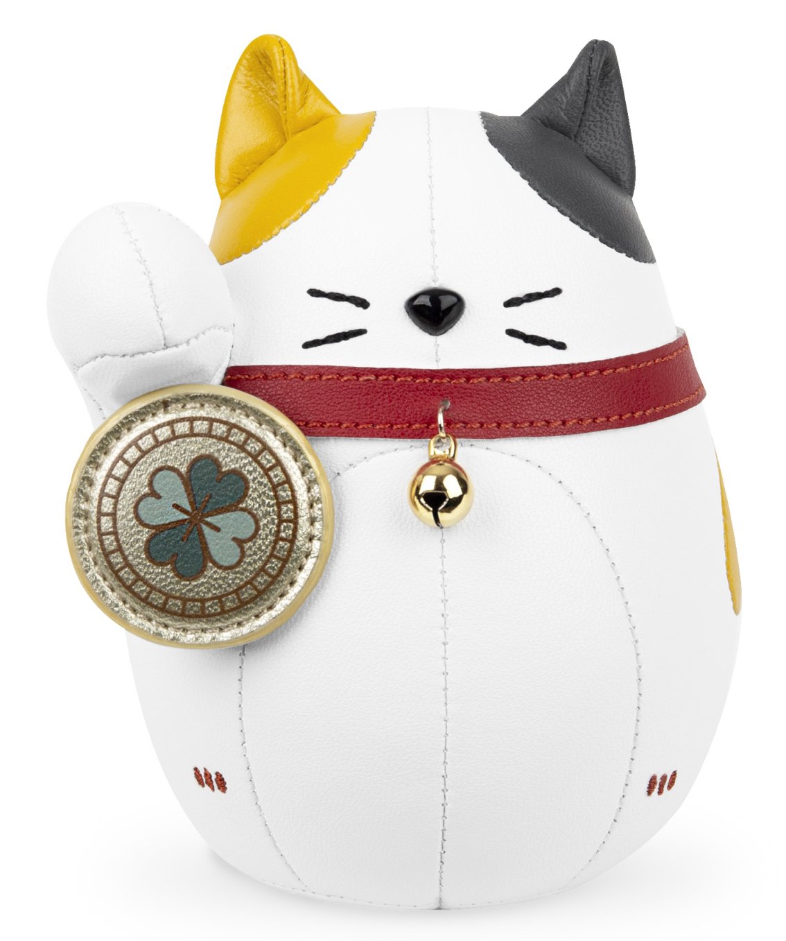 Presse-papiers Chat Lucky Cat Fuu Clover Blanc / Ocre jaune Züny 