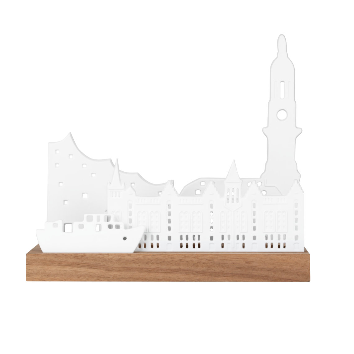 Objet lumineux Silhouette de la ville de Hambourg Roues