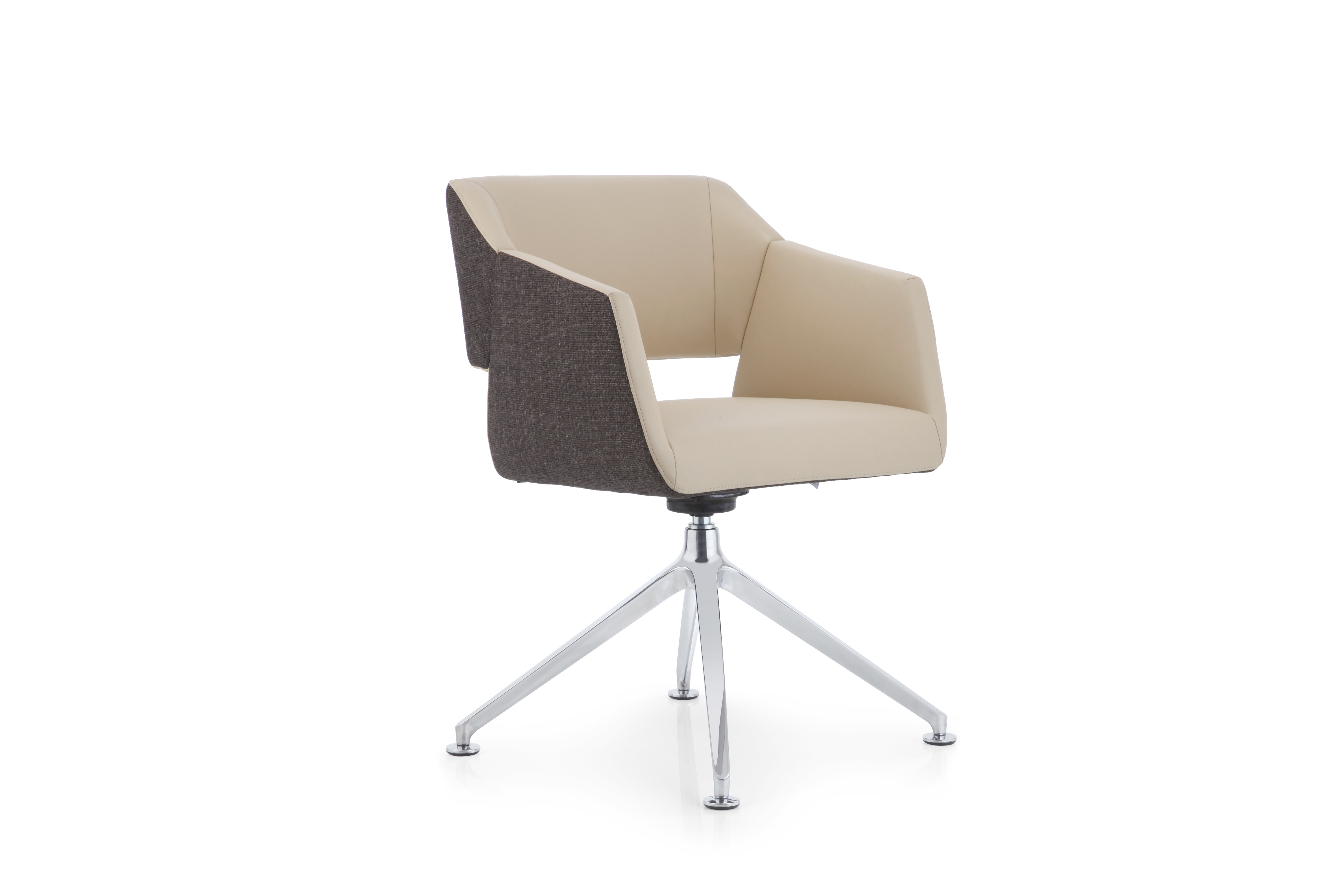 Artiso Köhl Konferenzsessel in Beige und Braun mit Chromfußkreuz, ideal für Büro und Konferenz.
