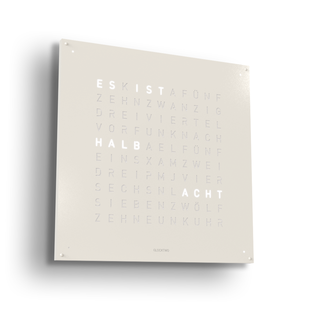 Earth 90 Steel Series Horloge murale / Objet temporel Allemande QLOCKTWO