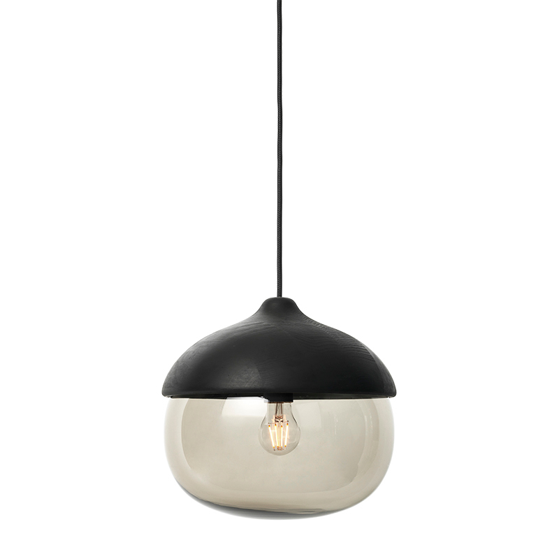 Terho Pendant Lampe noir Bois de chaux Mater