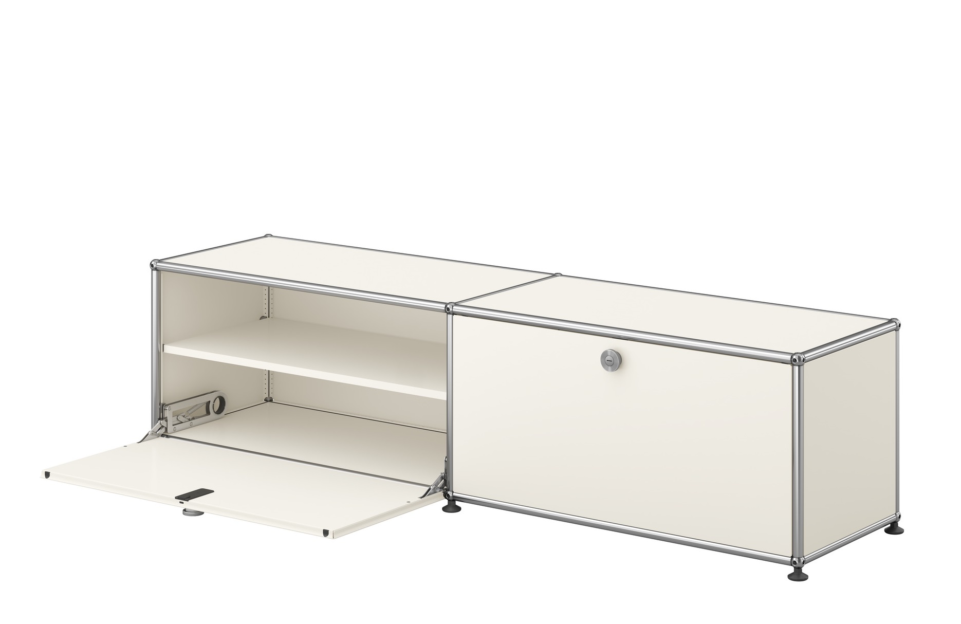 USM Haller E TV/Hifi Meuble avec lumière dimmable Blanc