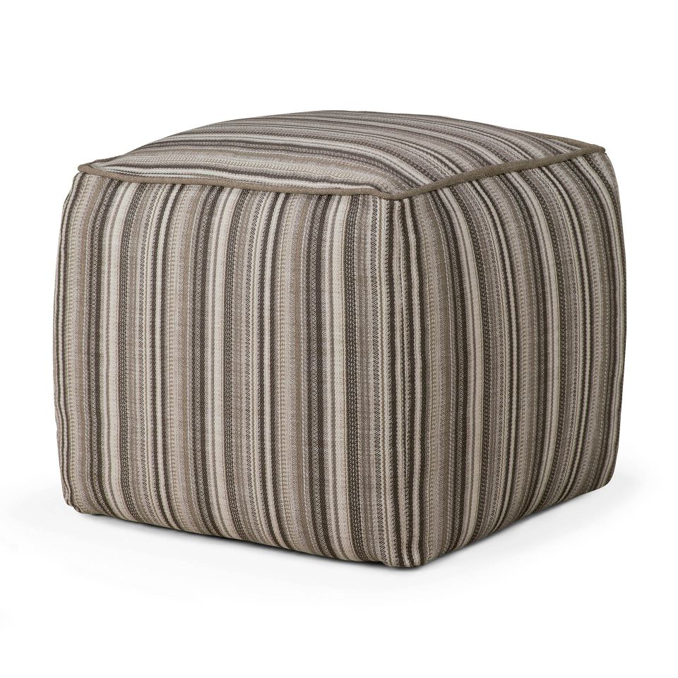 Pouf d'extérieur Zahara gris à rayures Ethnicraft