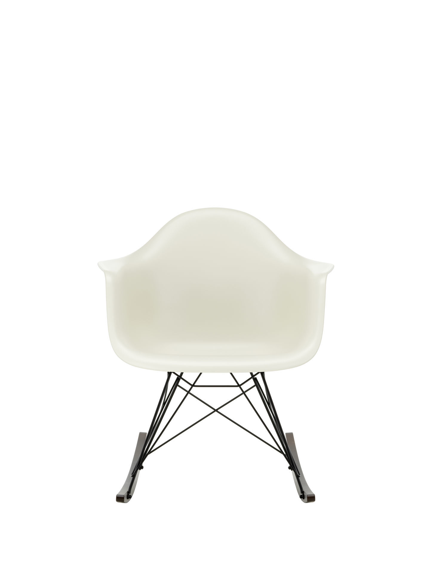 Eames Plastic Arm Rocking Chair chaise à bascule RAR Vitra Érable sombre - Noir - Deep black