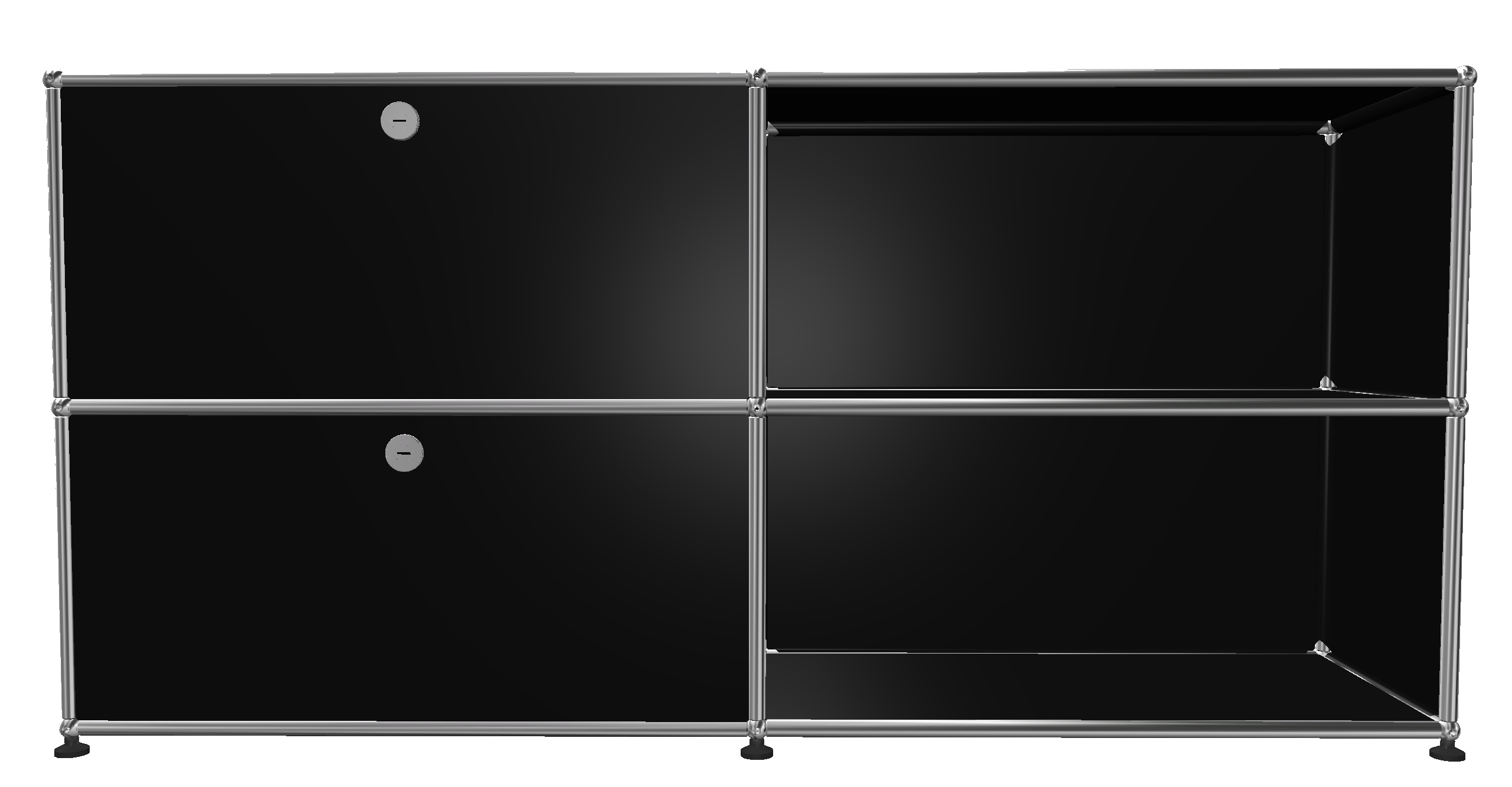 USM Haller Buffet 2 Open / 2 Flaps à gauche Noir graphite - FAST DELIVERY
