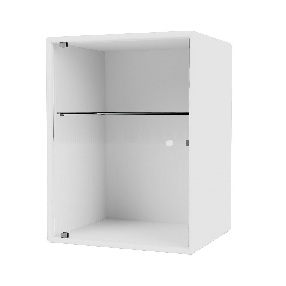 Weißer RIPPLE Badezimmerschrank mit Glastür und Glasboden, modernes Design für Ihr Bad.