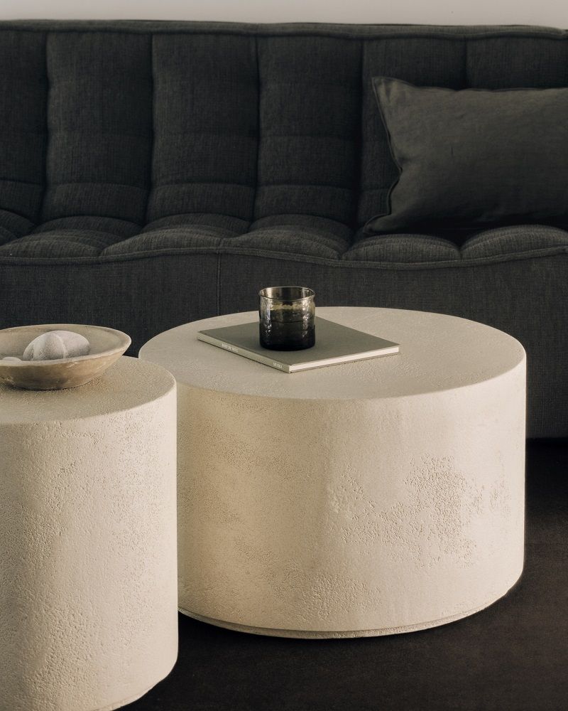 Elements Table basse Microcement Off White Rond Ethnicraft 