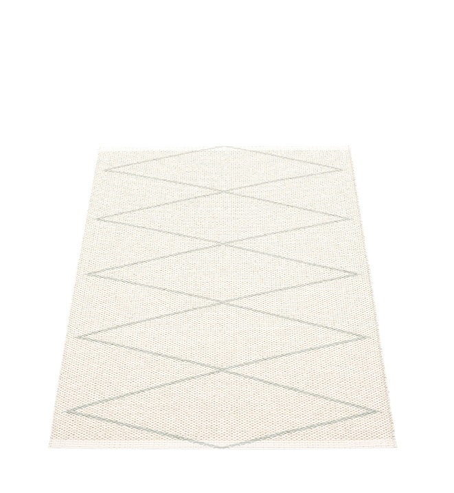 Pappelina Max Kunststoffteppich in Salbei, 70x100 cm, mit Rautenmuster, ideal für drinnen und draußen.